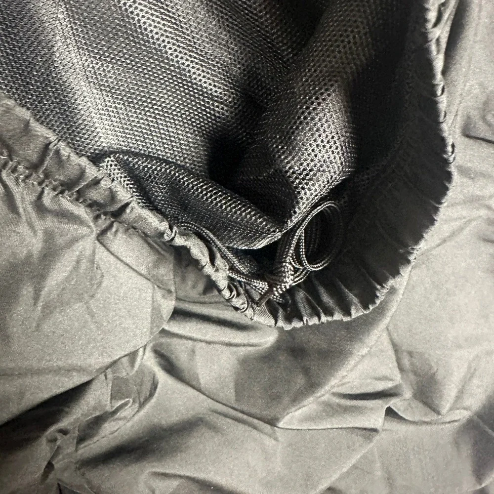 Adidas Wind Pants Mens Small Black Mesh Lined Athletic Track Stretch Waist Logo